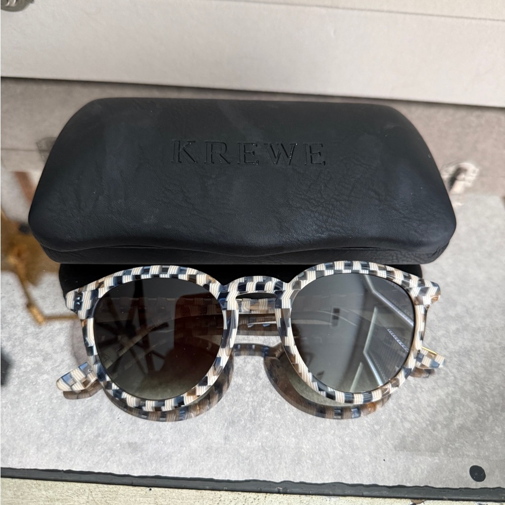 New Krewe Collins pincheck sunglasses sold out with case